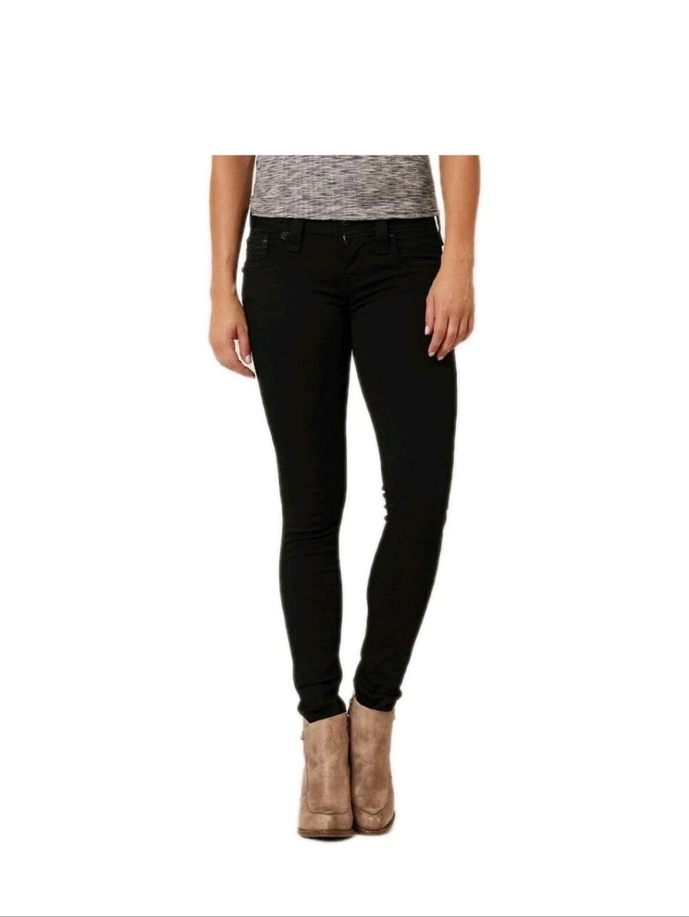 ROCK REVIVAL Alba Skinny Jeans Sz 27 Black Stretch Denim 9396S200R